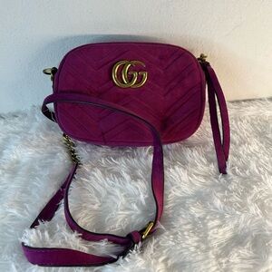 Gucci Fuchsia Quilted GG Crossbody Bag